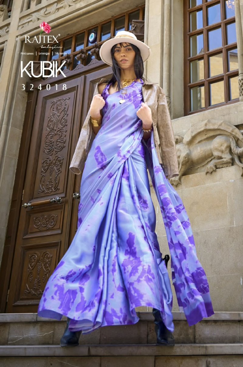 Kubik Nx By Rajtex Satin Crepe Printed Fancy Saree 